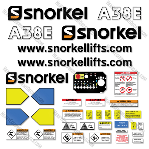 Fits Snorkel A38E Decal Kit Boom Lift snorkel