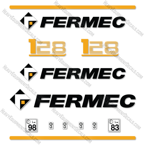 Fits Terex-Fermec 128 Decal Kit Mini Excavator  decal kit,