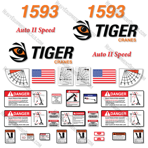 Fits Tiger 1593 Decal Kit Crane   decal kit, tiger, 