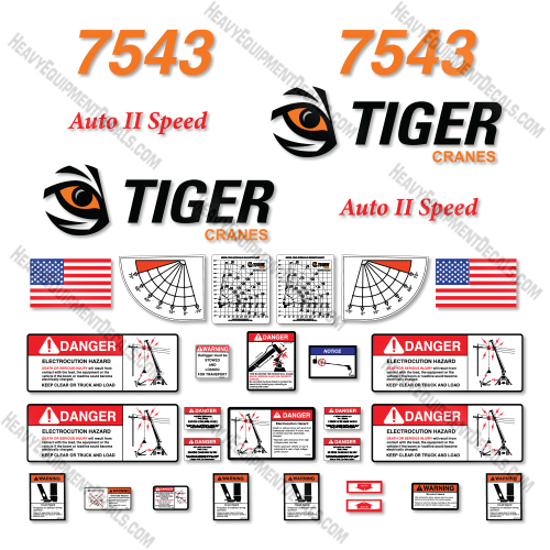 Fits Tiger 7543 Decal Kit Crane     decal kit, 