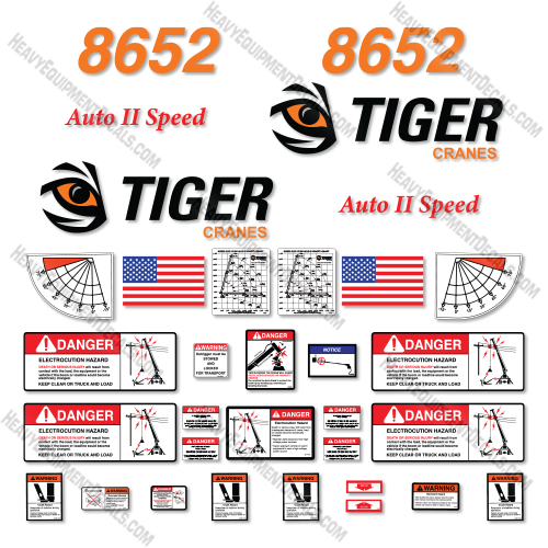 Fits Tiger 8652 Decal Kit Crane       decal kit, 
