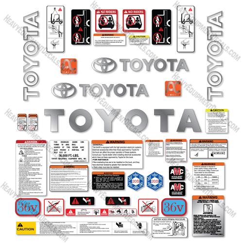 Toyota 7FBEU18 Decal Kit Forklift -Aftermarket Kit  