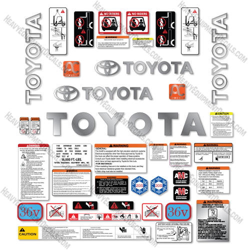Toyota 7FBEU20 Decal Kit Forklift -Aftermarket Kit   