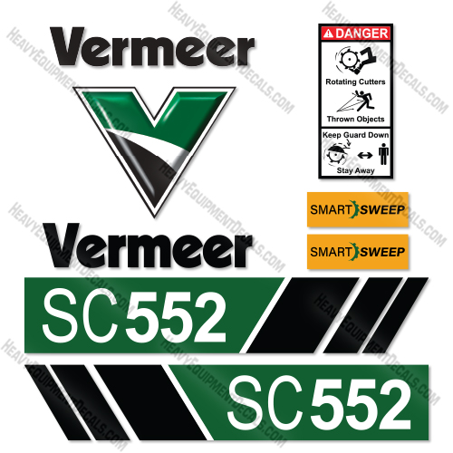 Fits Vermeer SC552 New Style Decal Kit Stump Cutter decal kit
