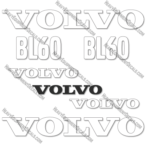 Volvo BL60 Decal Kit Backhoe Loader - Aftermarket Kit decals, decal kit , volvo