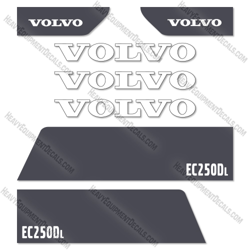 Volvo EC250DL Decal Kit Excavator- Aftermarket Kit  