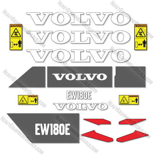 Volvo EW180E Decal Kit Excavator - Aftermarket Kit decals, decal kit , volvo