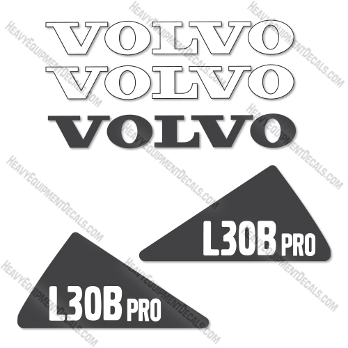 Volvo L30B PRO Decal Kit Compact Wheel Loader - Aftermarket Kit decals, decal kit , volvo