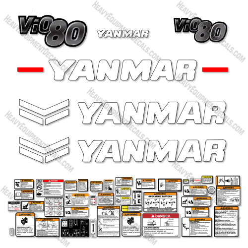 Fits Yanmar Vio 80-1A Decal Kit Midi Excavator  80, 80-1a, decal kit, vio, vio80, vio80-1a