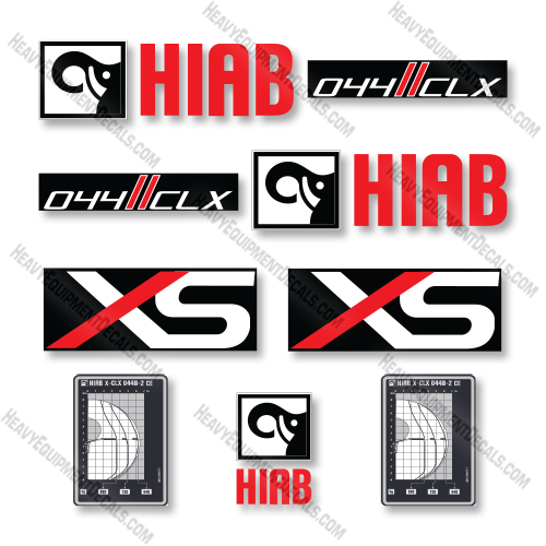 Hiab 044-CLX Decal Kit Forklift - Aftermarket Kit piggy, back