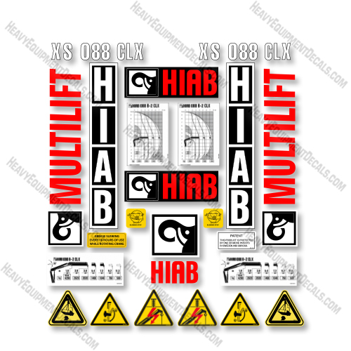 Hiab 088b-2clx Decal Kit Crane - Aftermarket Kit piggy, back