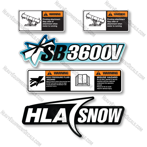 HLA Snow SB3600V Decal Kit Snow Plow - Aftermarket Kit piggy, back