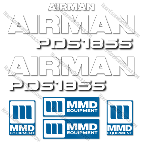 Fits Airman PDS185S Decal Kit Air Compressor - MMD Equipment Series 185, 185S, decal kit, PDS, PDS185S