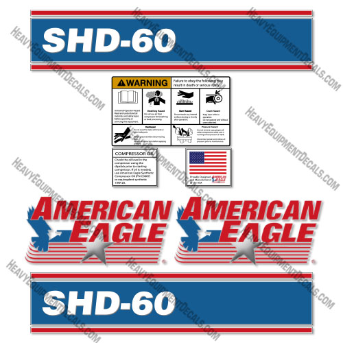 Fits American Eagle SHD-60 Decal Kit Air Compressor shd, shd-60, shd60