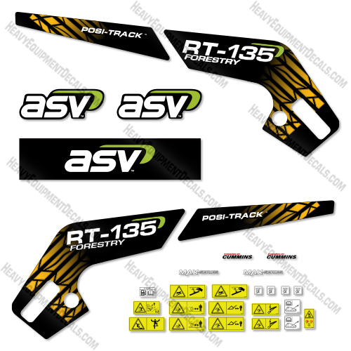 Fits ASV RT-135 Forestry Decal Kit Skid Steer decal kit