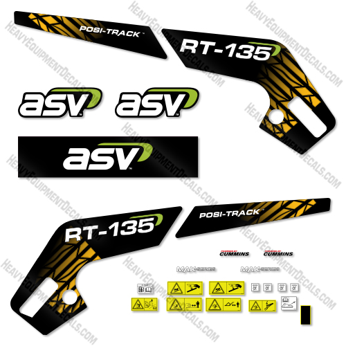 Fits ASV RT-135 Decal Kit Skid Steer  decal kit