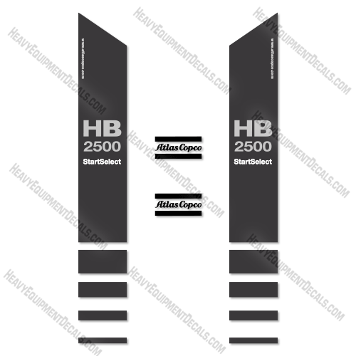 Fits Atlas Copco HB2500 Decal Kit Breaker Hammer 2500, decal kit, hb, hb2500