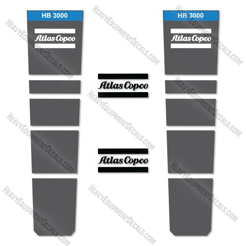 Fits Epiroc HB3000 Decal Kit Hammer 3000, decal kit, hb, hb3000