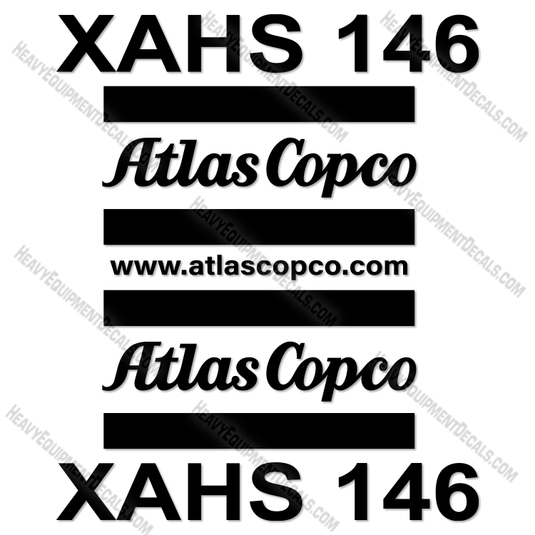 Fits Atlas Copco XAHS146 Decal Kit Air Compressor   146, atlas, atlascopco, copco, decal kit, xahs-146, xahs146, xahs