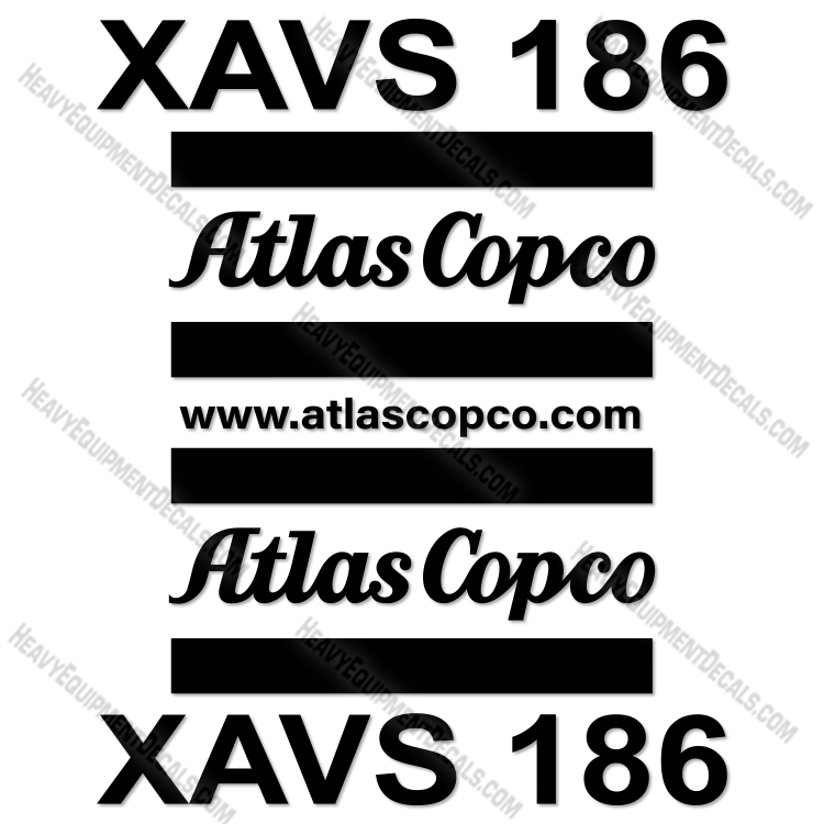 Fits Atlas Copco XAVS186 Decal Kit Air Compressor  186, atlas, atlascopco, copco, decal kit, xavs-186, xavs186, xavs