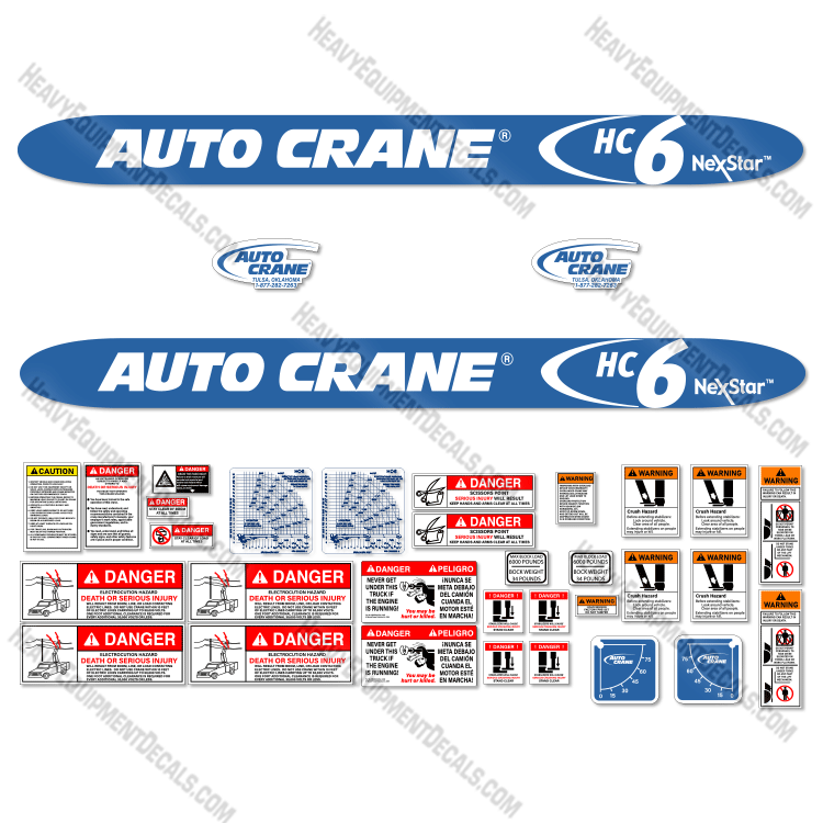 Fits AutoCrane HC6 Decal Kit Hydraulic Crane  auto, auto-crane, autocrane, c6, crane, decal kit, hc, hc6