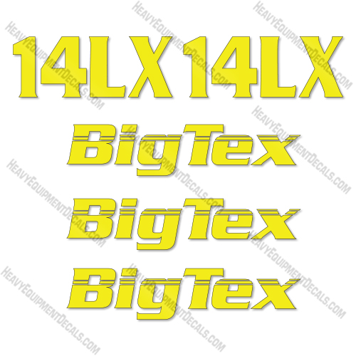 Fits BigTex 14LX Decal Kit Trailer  big, big tex, bigtex, decal kit, tex