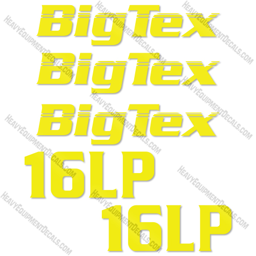 Fits BigTex 16LP  Decal Kit Trailer big, big tex, bigtex, decal kit, tex