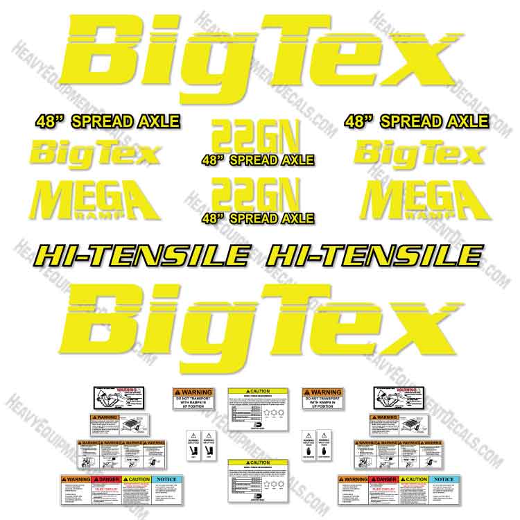 Fits Big Tex 22GN Decal Kit Air Dual Goose Neck Trailer big, big tex, bigtex, decal kit, tex