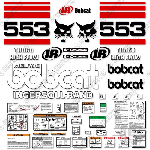 Fits Bobcat 553 Skid Steer Decal Kit - Horizontal Stripes decal kit