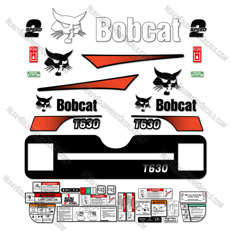 Aftermarket Bobcat 328 Mini Excavator Decal Kit – Replacement Stickers, 3M Vinyl