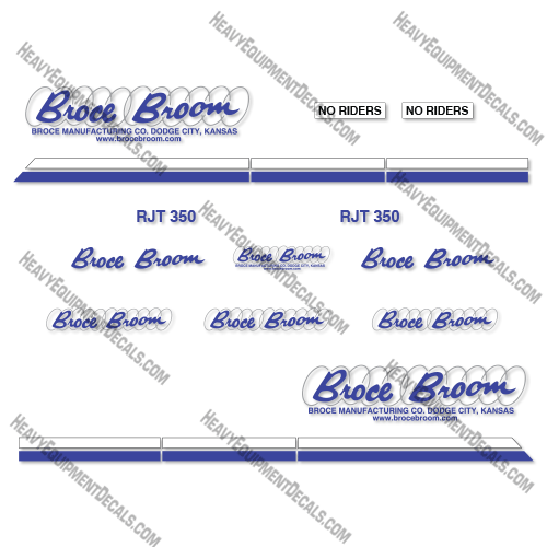 Fits Broce RJT350 Decal Kit Front Broom Sweeper 350, decal kit, rjt350, rjt