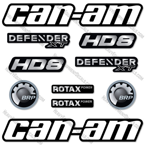 Fits Can-Am Defender XT HD8 Decal Kit ATV - CUSTOM SILVER! decal kit, defender, defender xt, hd8