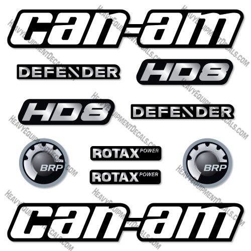 Fits Can-Am Defender HD8 Decal Kit ATV - CUSTOM SILVER! decal kit, defender, defender, hd8