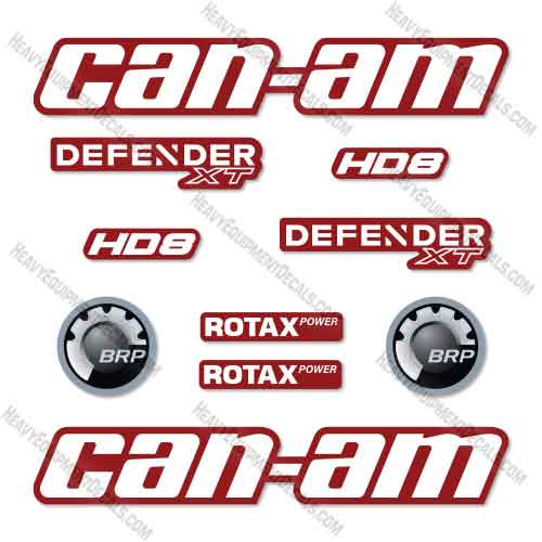 Fits Can-Am Defender XT HD8 Decal Kit ATV- CUSTOM RED! decal kit, defender, defender xt, hd8