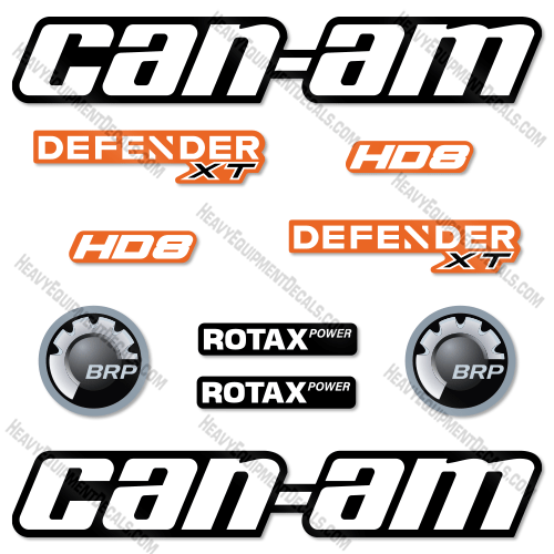 Fits Can-Am Defender XT HD8 Decal Kit ATV - Blaze Orange! decal kit, defender, defender xt, hd8