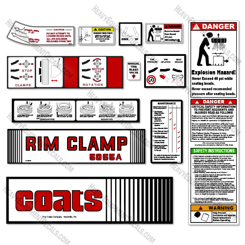 Fits Coats 5065A Decal Kit Rim Clamp 5065, 5065a, 5065a, decal kit