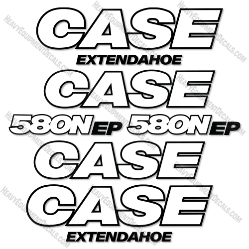 Fits Case 580N EP New Style Decal Kit Extendahoe - 3M Reflective! decal kit