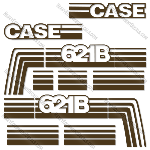 Fits Case 621B Decal Kit Wheel Loader - OLDER STYLE BROWN 621, 621-b, case, decal kit, wheel loader
