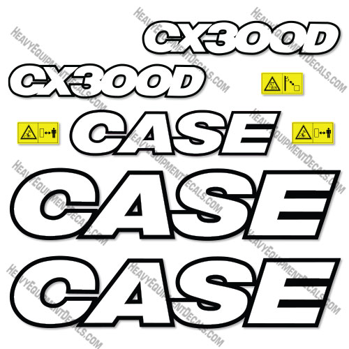Fits Case CX300D Decal Kit Excavator - 3M Reflective! 300, 300d, cx, cx300, cx300d, decal kit