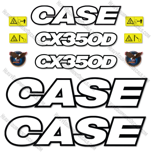 Fits Case CX350D Decal Kit Crawler Excavator case, decal kit