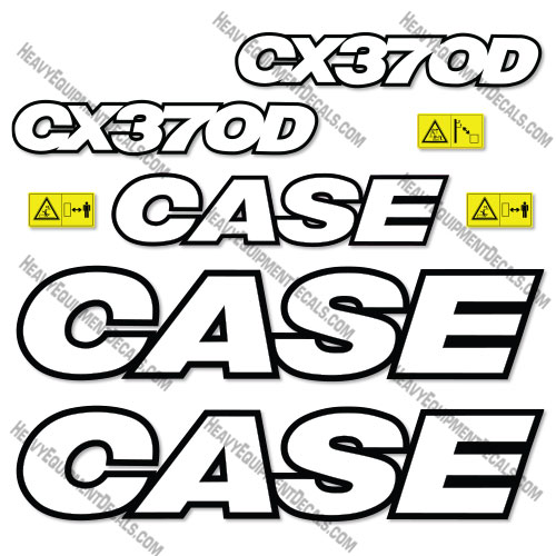 Fits Case CX370D Decal Kit Excavator - 3M Reflective! 370, 370d, cx, cx370, cx370d, decal kit