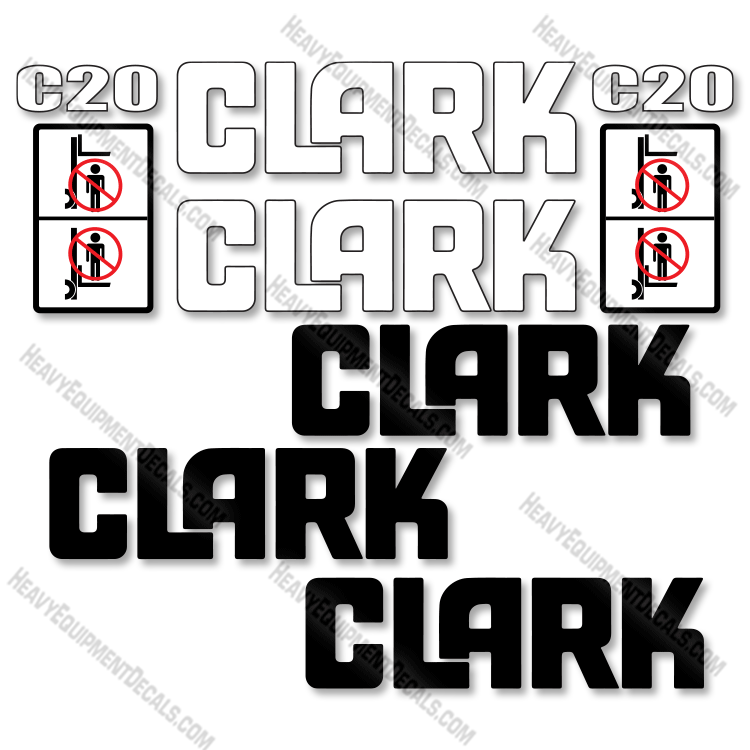 Fits Clark C20 Forklift Decal Kit c20, decals, c-20, 20