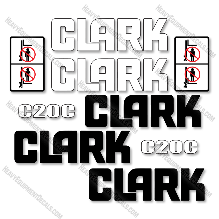 Fits Clark C20C Forklift Decal Kit c20, decals, c-20, 20, 20c