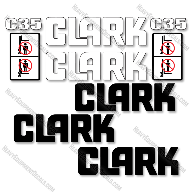 Fits Clark C35 Forklift Decal Kit c35, decals, c-35, 35