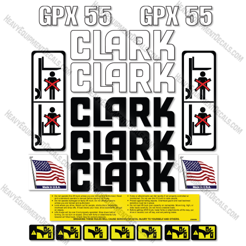 Fits Clark GPX55 Forklift Decal Kit    , decal kit, gpx, gpx40