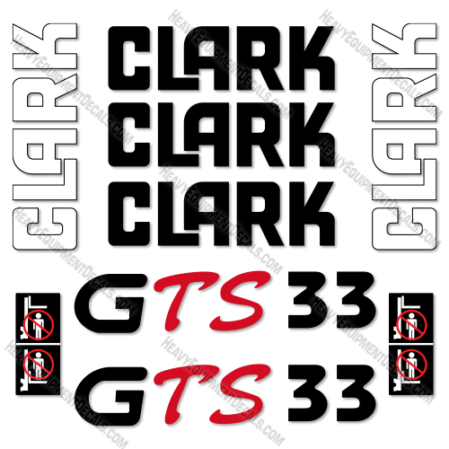 Fits Clark Forklift Decal Kit GTS33 33, decal kit, gts, gts33
