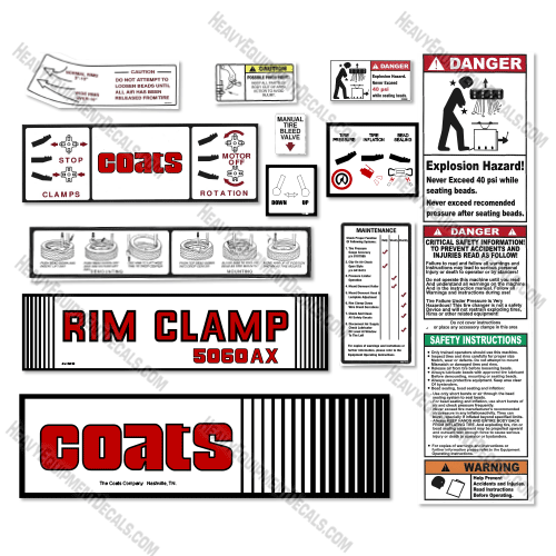 Fits Coats 5060A Decal Kit Rim Clamp 5060, 5060a, 5060a, decal kit