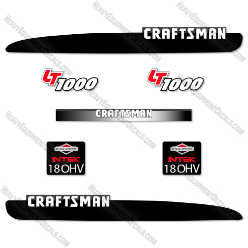 Fits Craftsman LT1000 Decal Kit Mower - BALCK! 1000, decal kit, lt 1000, lt1000
