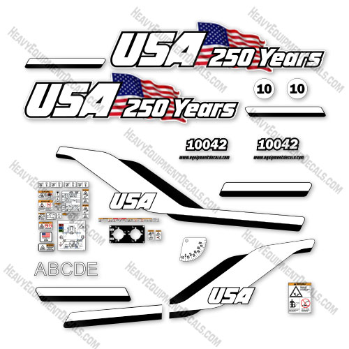 Custom USA Upgrade Fits JLG SKYTRAK 10042 Decal Kit Telehandler - Aftermarket Kit 10042, decal kit