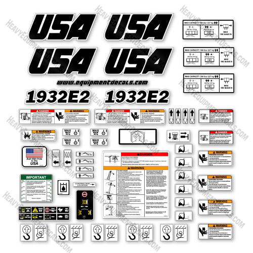 Custom USA Upgrade Fits JLG 1932E2 Scissor Lift 1932, 1932-e2, 1932e2, decal kit